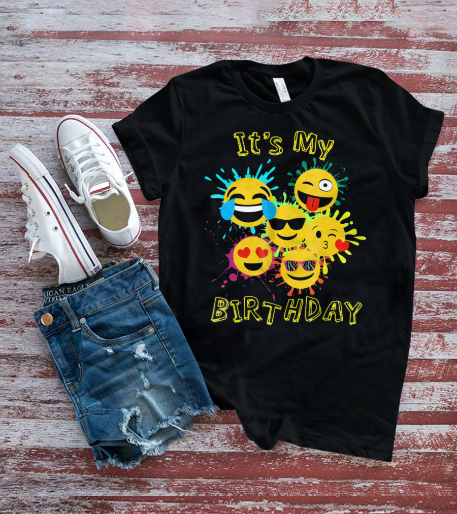 It's My Birthday Colorful Emoji T-Shirt