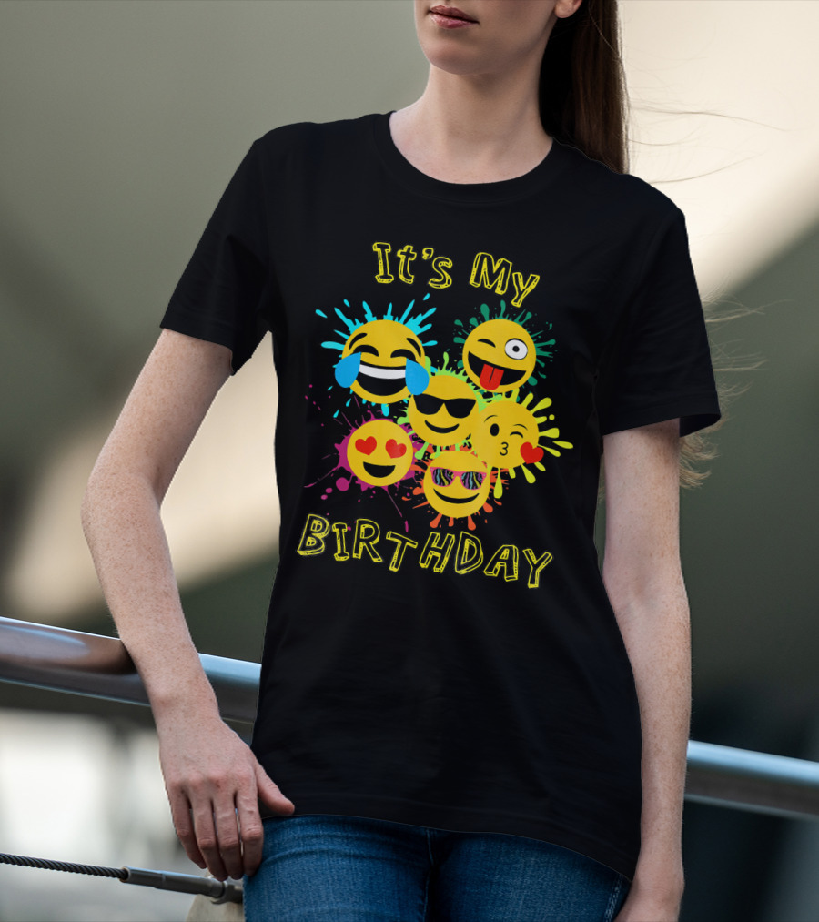 It's My Birthday Colorful Emoji T-Shirt