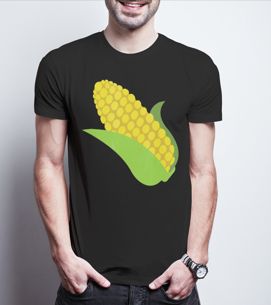 Emoji Corn On The Cob Yellow Kernels Green Husk T-Shirt