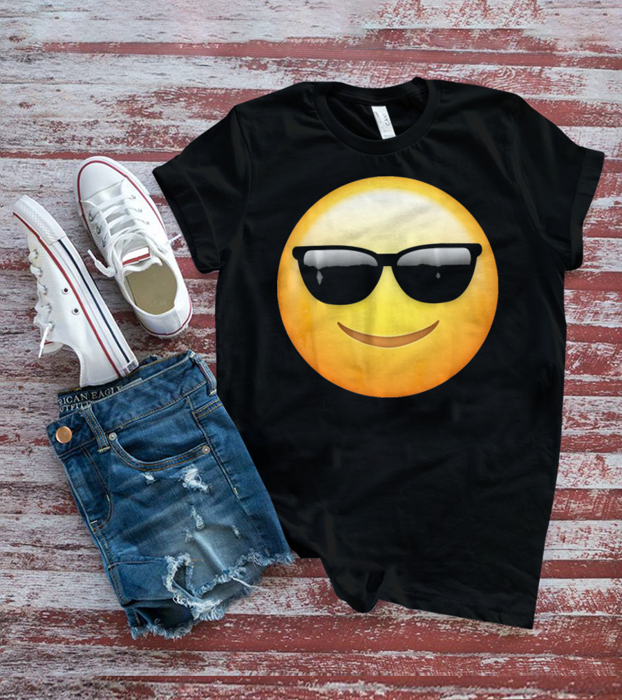 Sunglasses Emoji Cool Smiley Face T-Shirt