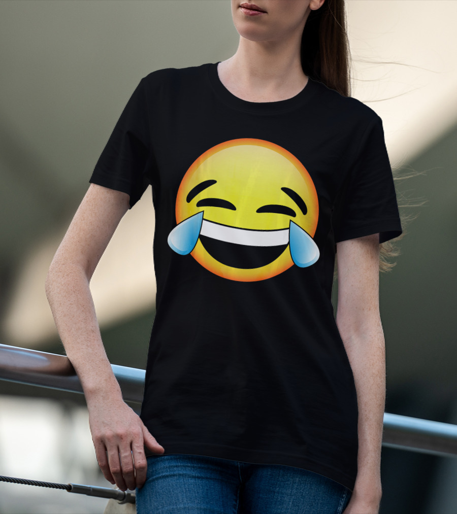 HD Emoji Tears Of Joy Face Laughin Hilarious Expression T-Shirt