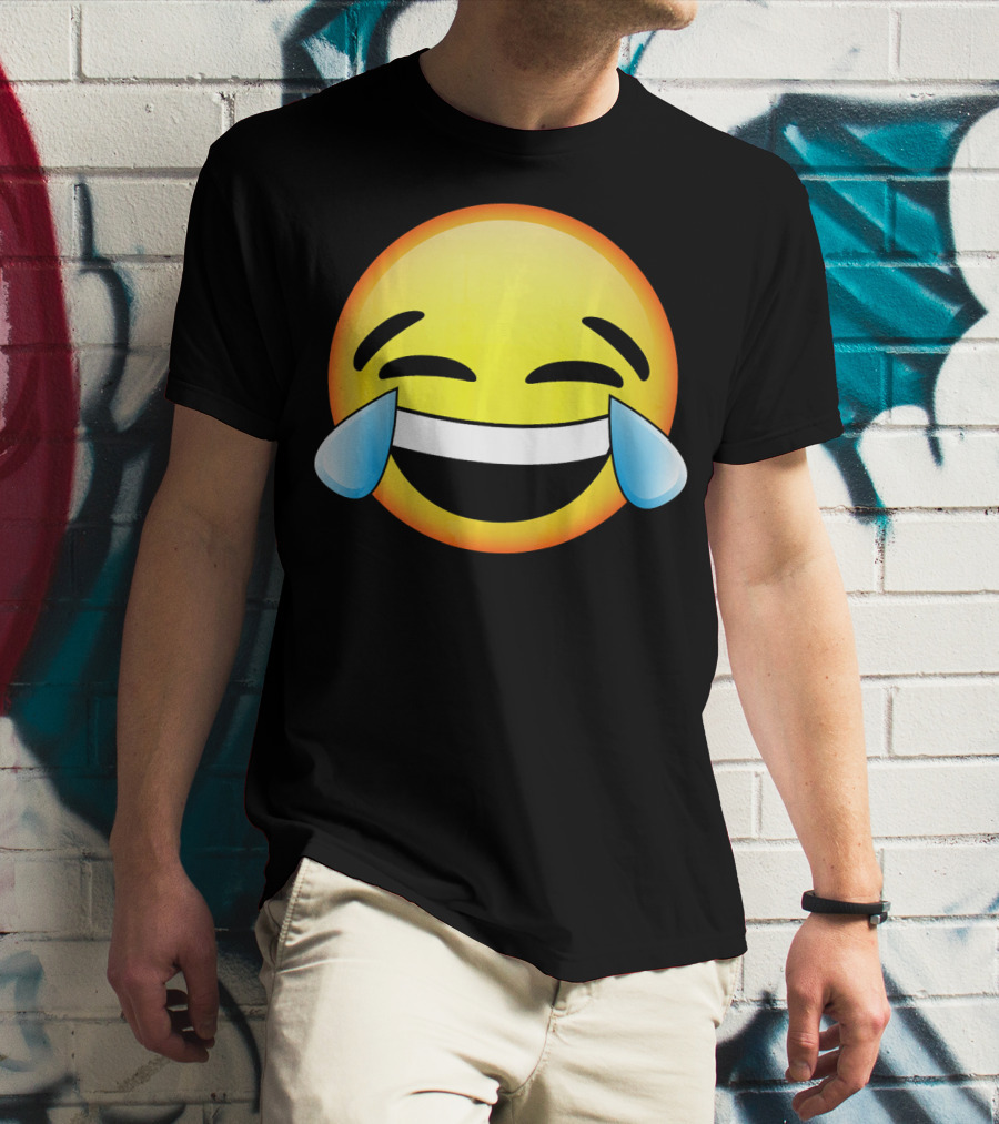 HD Emoji Tears Of Joy Face Laughin Hilarious Expression T-Shirt