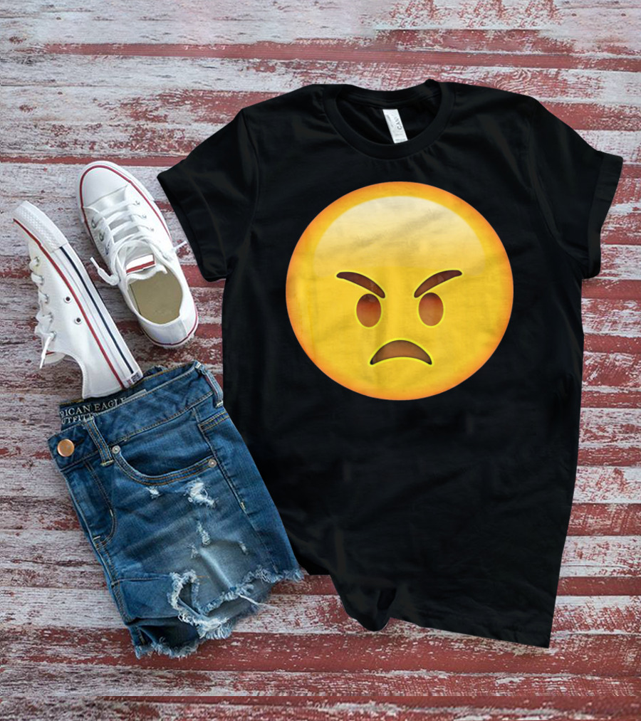 Emoji Angry Face Emoticon Mad Grumpy Upset T-Shirt