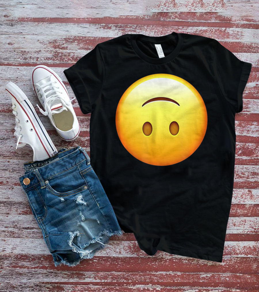 Silly Upside Down Emoji Face T-Shirt