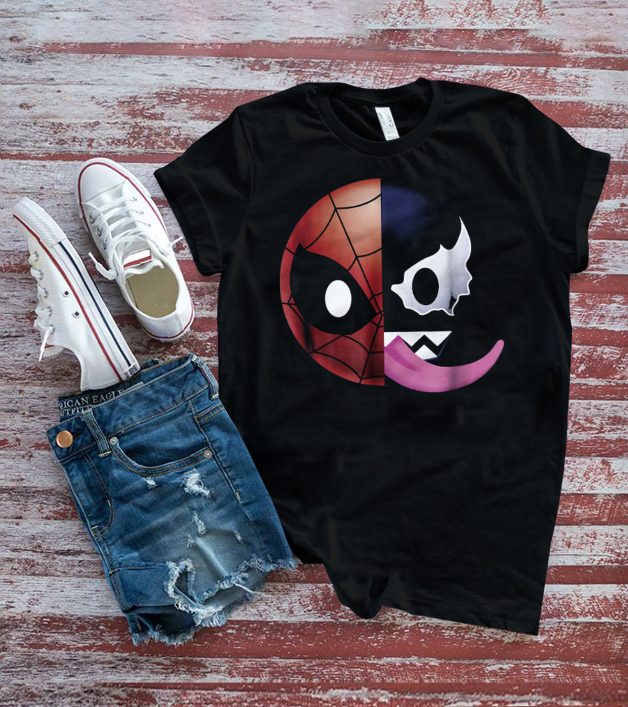 Marvel Spider Man Venom Split Face Emoji T-Shirt