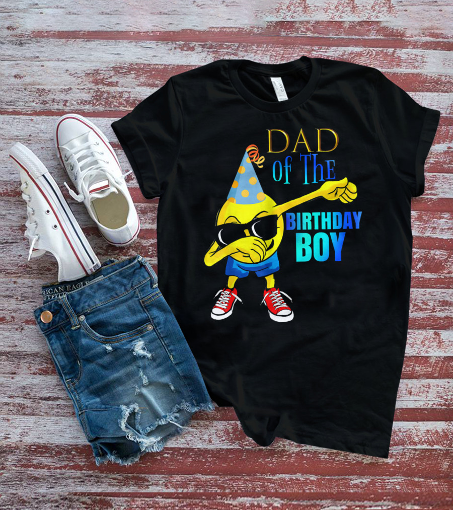 Dad Of The Birthday Boy Cool Dancing Dabbing Emoji T-Shirt