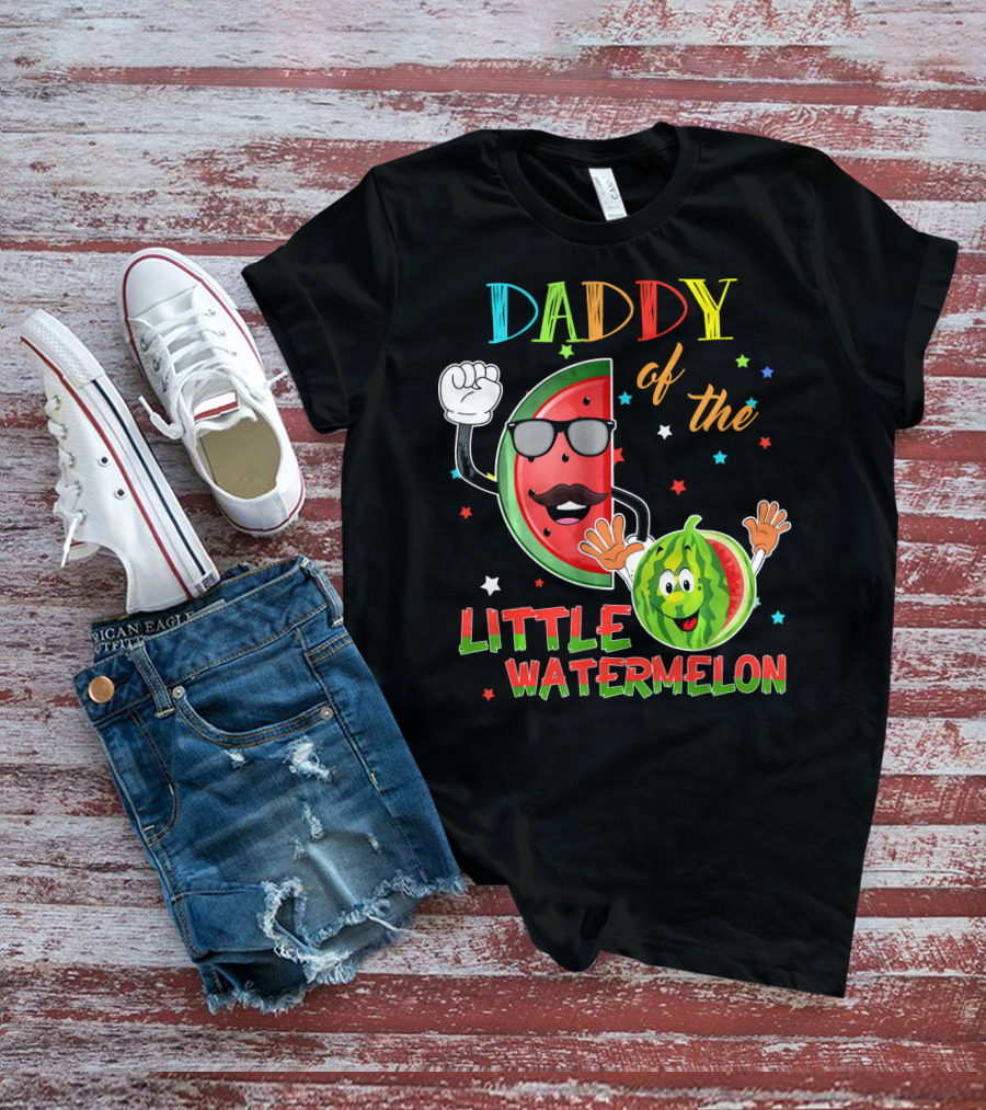 Daddy Of The Little Watermelon Funny Matching Birthday T-Shirt