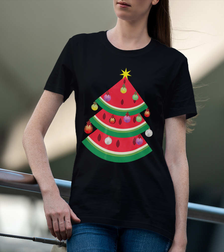Watermelon Tree Merry Christmas Ornaments T-Shirt