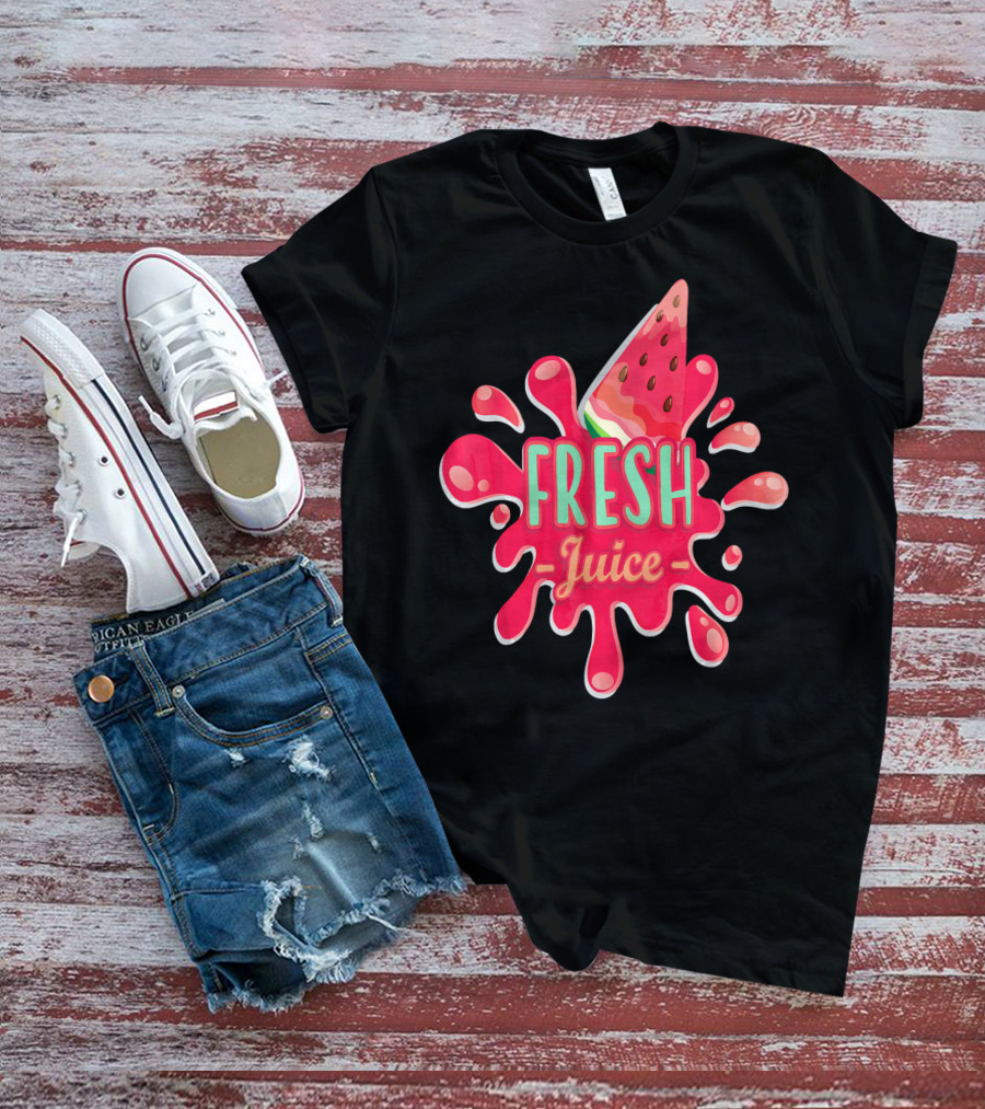 Fresh Juice Watermelon Splash Vegan T-Shirt