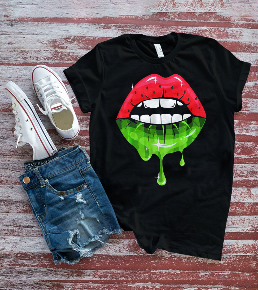 Watermelon Lip Dripping Summer Fruits T-Shirt