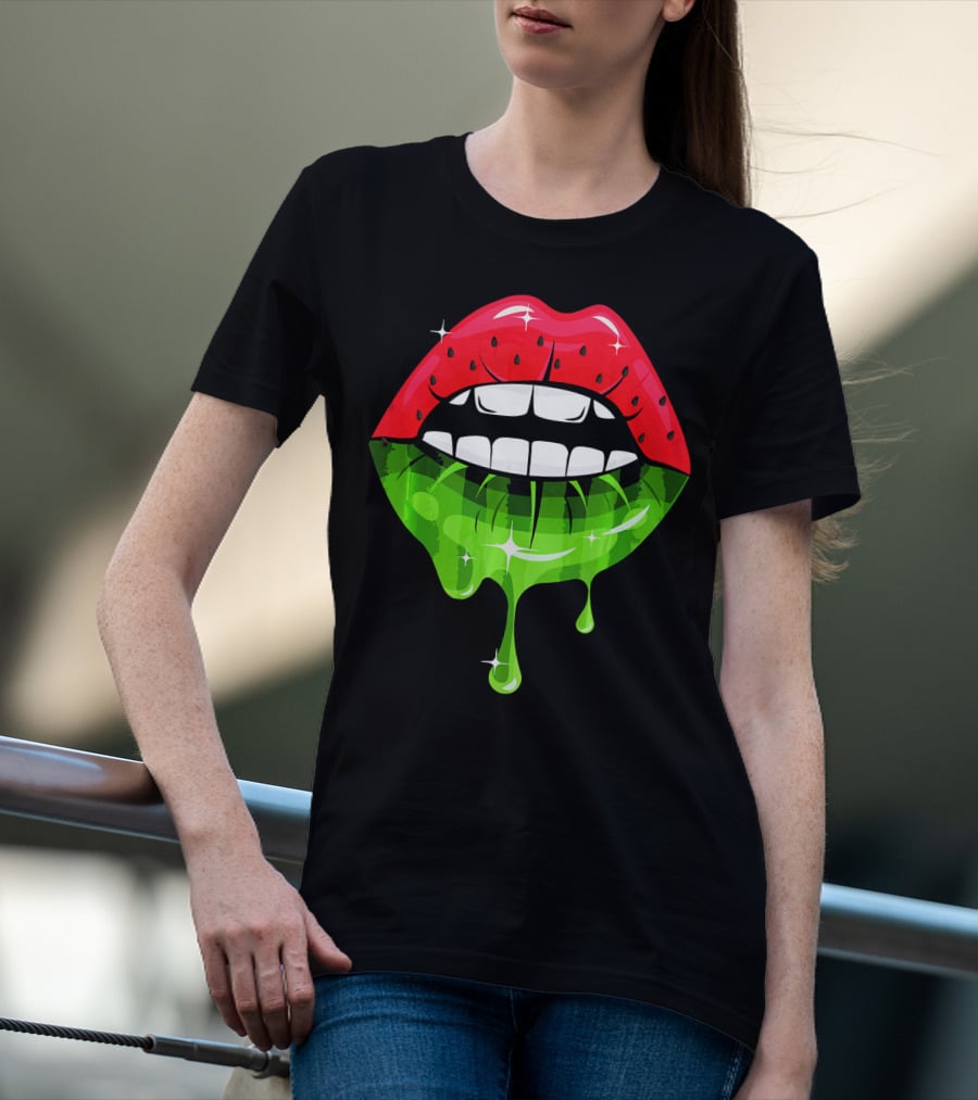 Watermelon Lip Dripping Summer Fruits T-Shirt