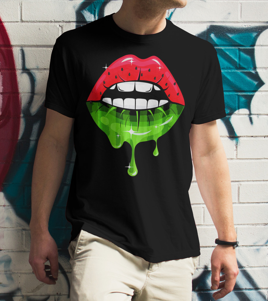 Watermelon Lip Dripping Summer Fruits T-Shirt
