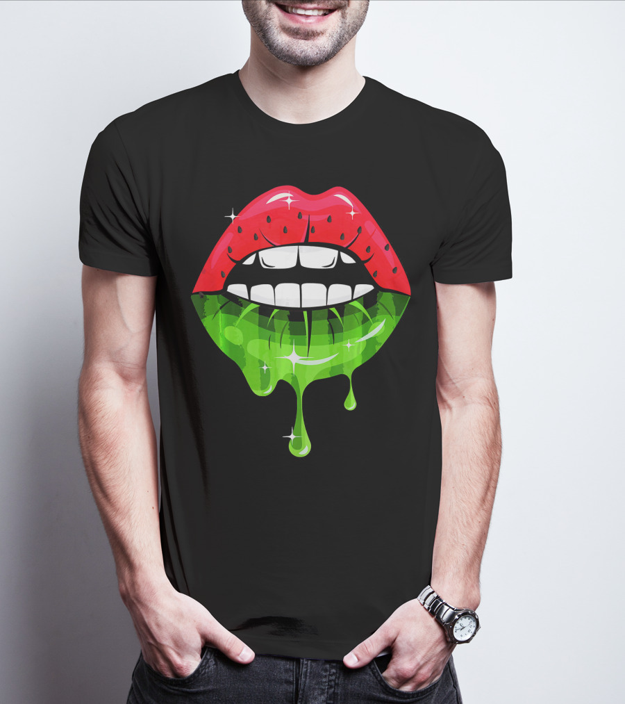 Watermelon Lip Dripping Summer Fruits T-Shirt