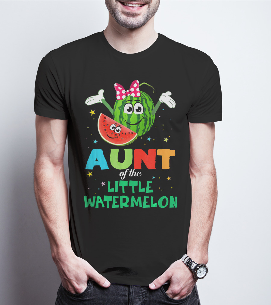 Aunt Of The Little Watermelon Funny Birthday T-Shirt
