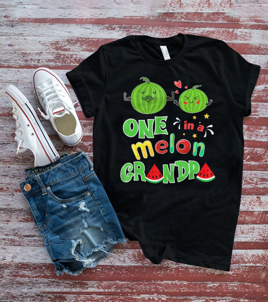 One In A Melon Grandpa Watermelon Summer Tropic T-Shirt