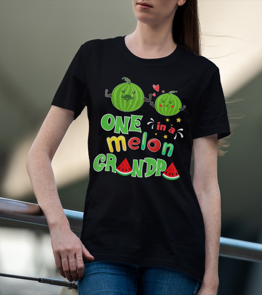 One In A Melon Grandpa Watermelon Summer Tropic T-Shirt