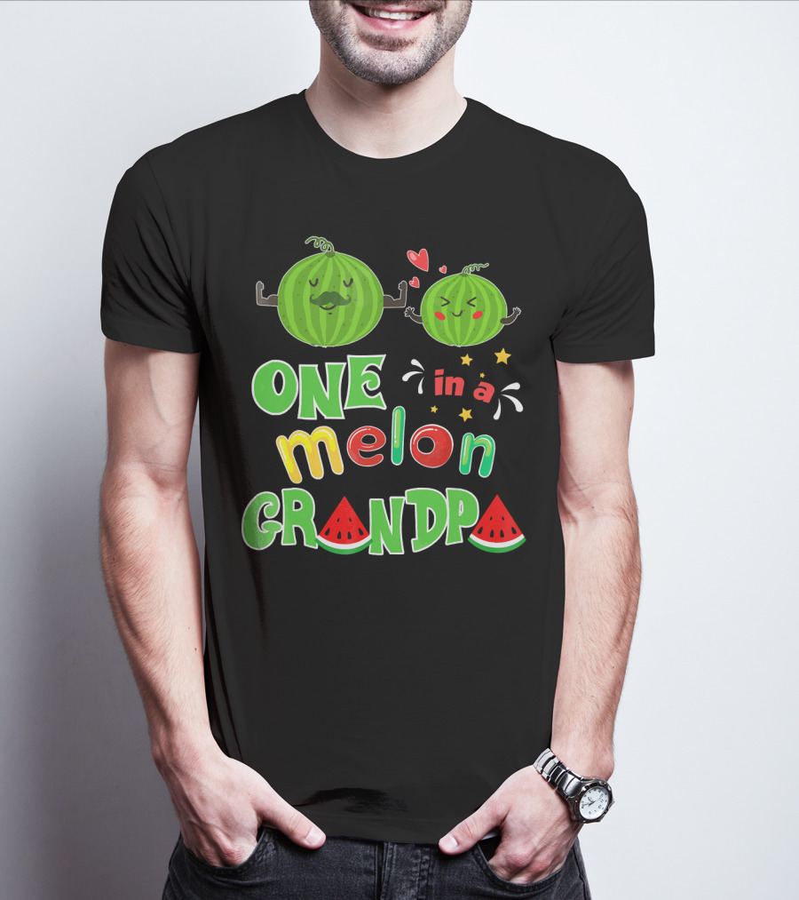 One In A Melon Grandpa Watermelon Summer Tropic T-Shirt