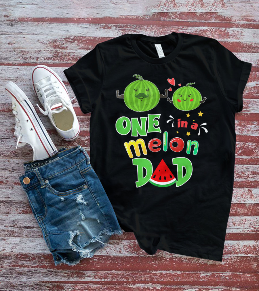 One In A Melon Dad Watermelon Summer Tropical T-Shirt