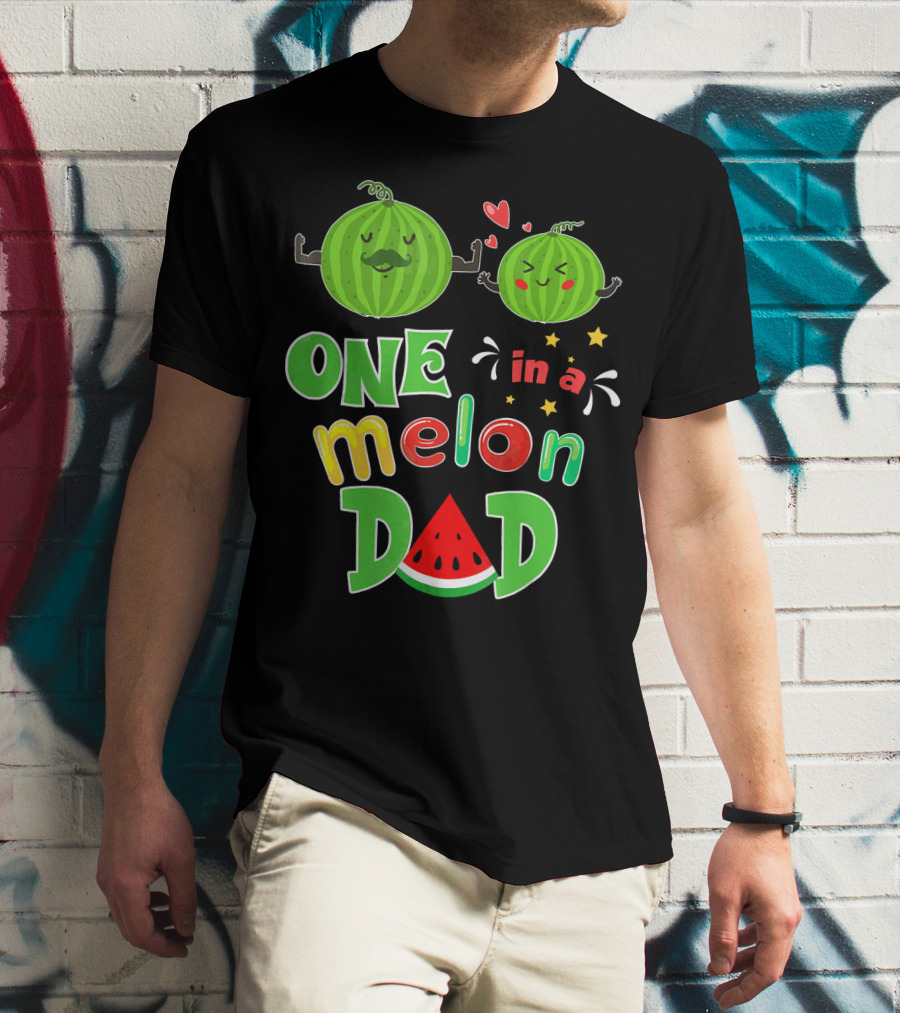One In A Melon Dad Watermelon Summer Tropical T-Shirt