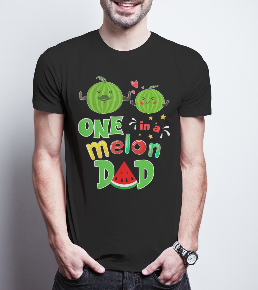One In A Melon Dad Watermelon Summer Tropical T-Shirt