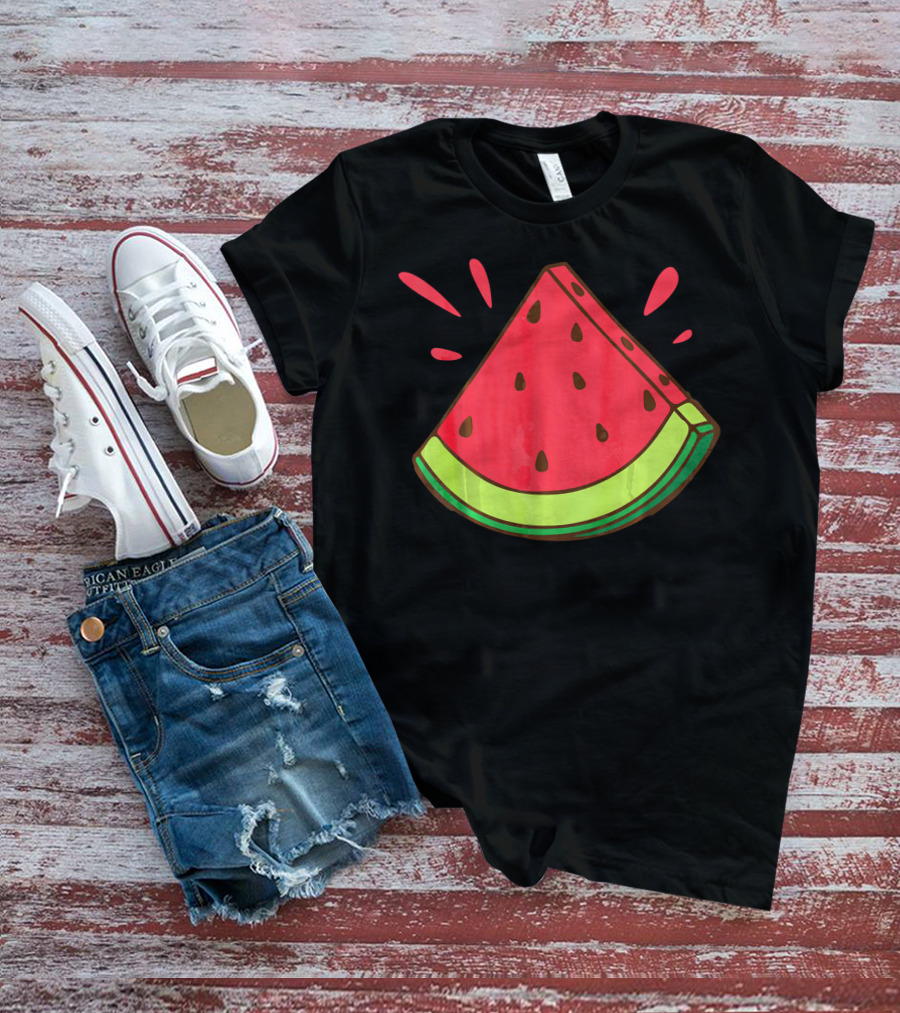 Funny Watermelon Slice Graphic For Watermelon Lover T-Shirt