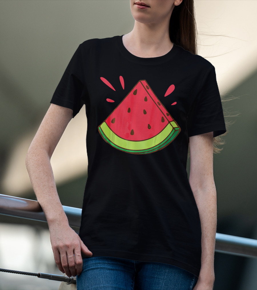 Funny Watermelon Slice Graphic For Watermelon Lover T-Shirt