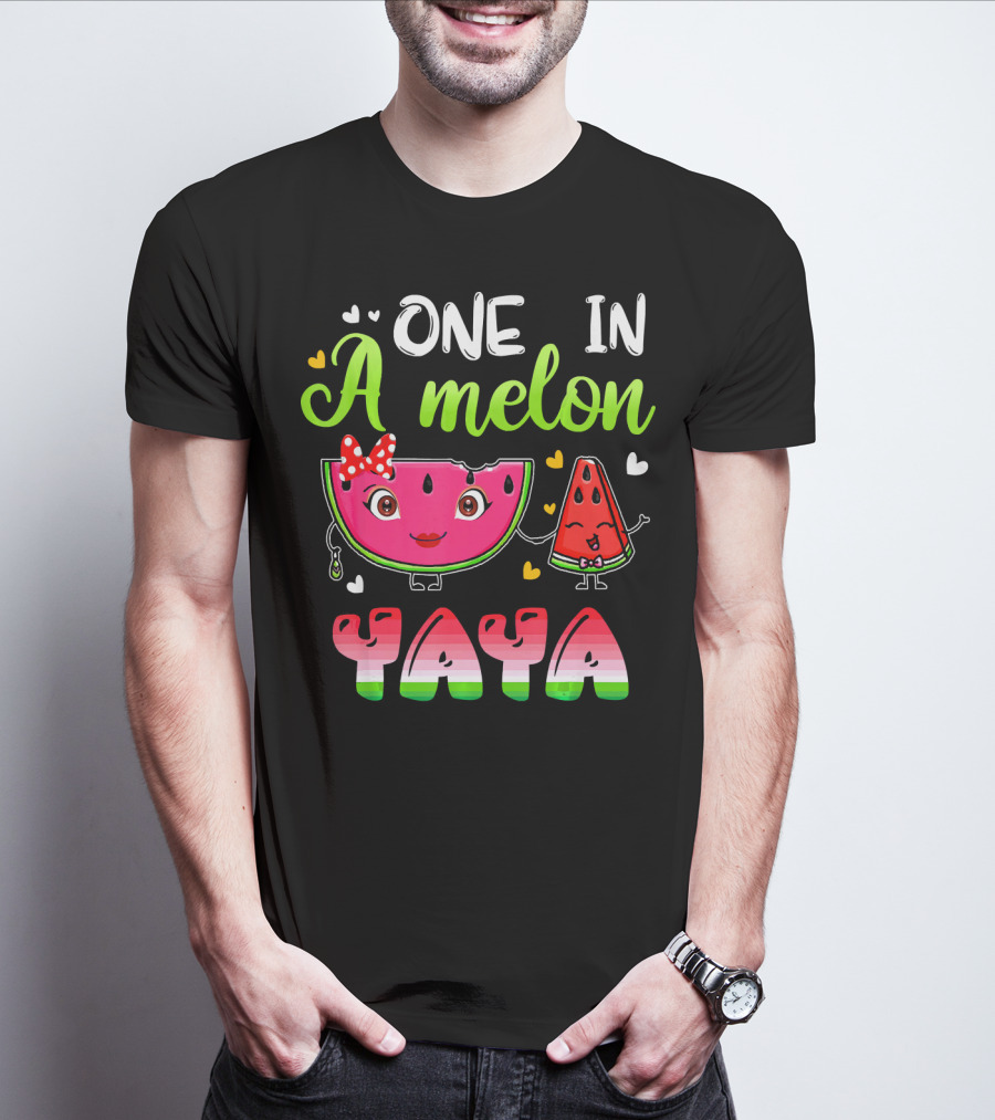 One In A Melon Yaya Cute Cartoon Watermelon Duo T-Shirt