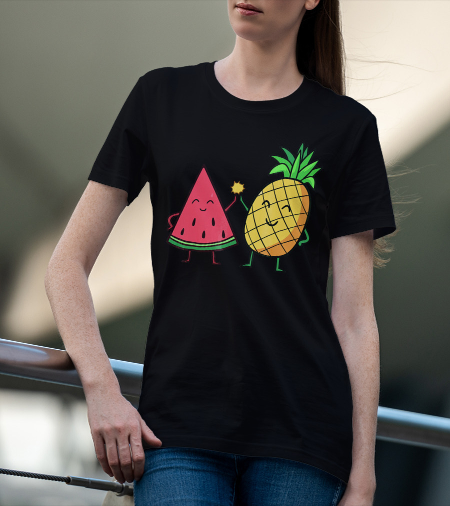 Watermelon Pineapple Friendship High Five T-Shirt