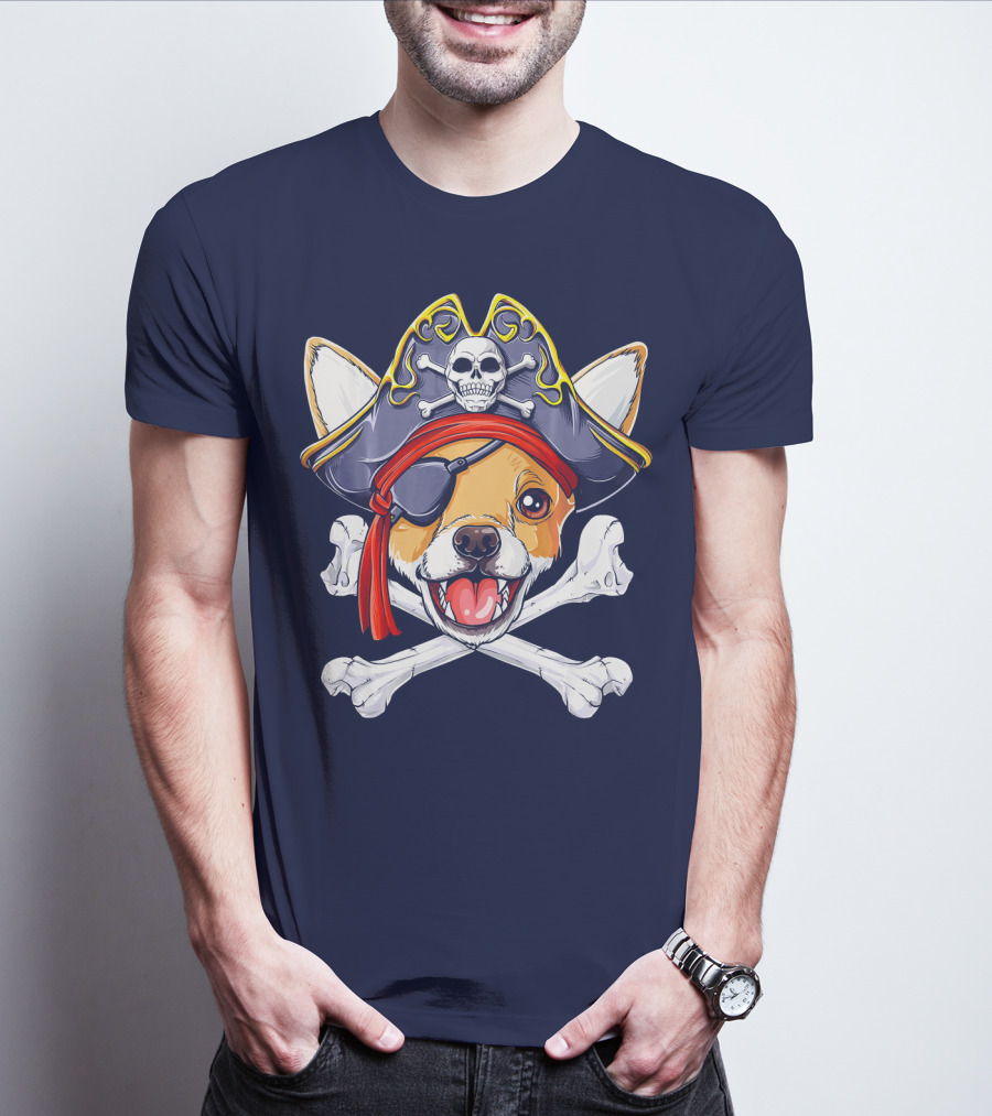 Buccaneer Chihuahua With Skull And Crossbones Bandana T-Shirt