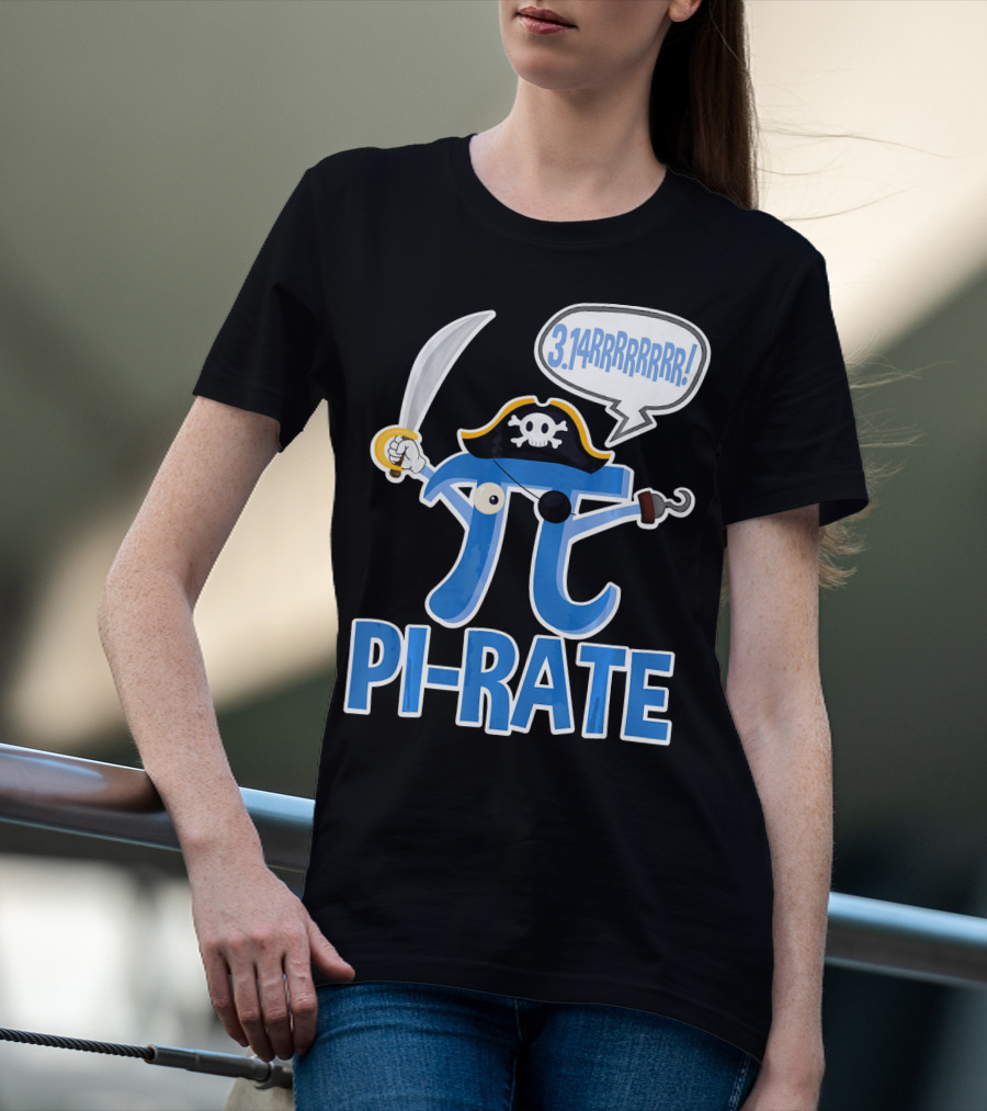 Pi-Rate 3.14rrrrr Pirate Happy Pi Day Math T-Shirt