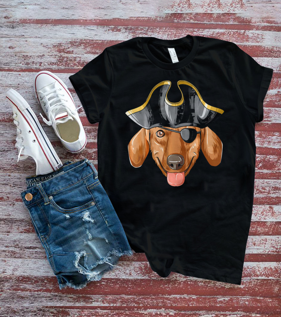 Pirate Dachshund With Pirates Hat And Eye Patch T-Shirt
