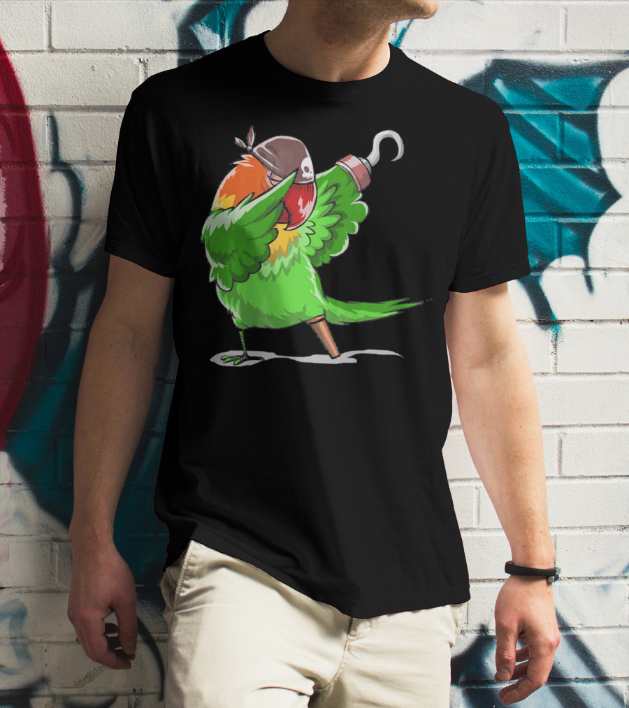 Gasparilla Pirate Parrot Dabbing With Peg Leg And Hook T-Shirt