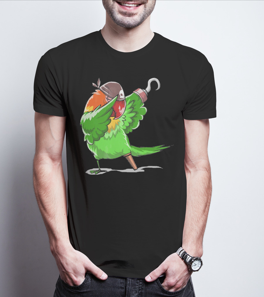 Gasparilla Pirate Parrot Dabbing With Peg Leg And Hook T-Shirt