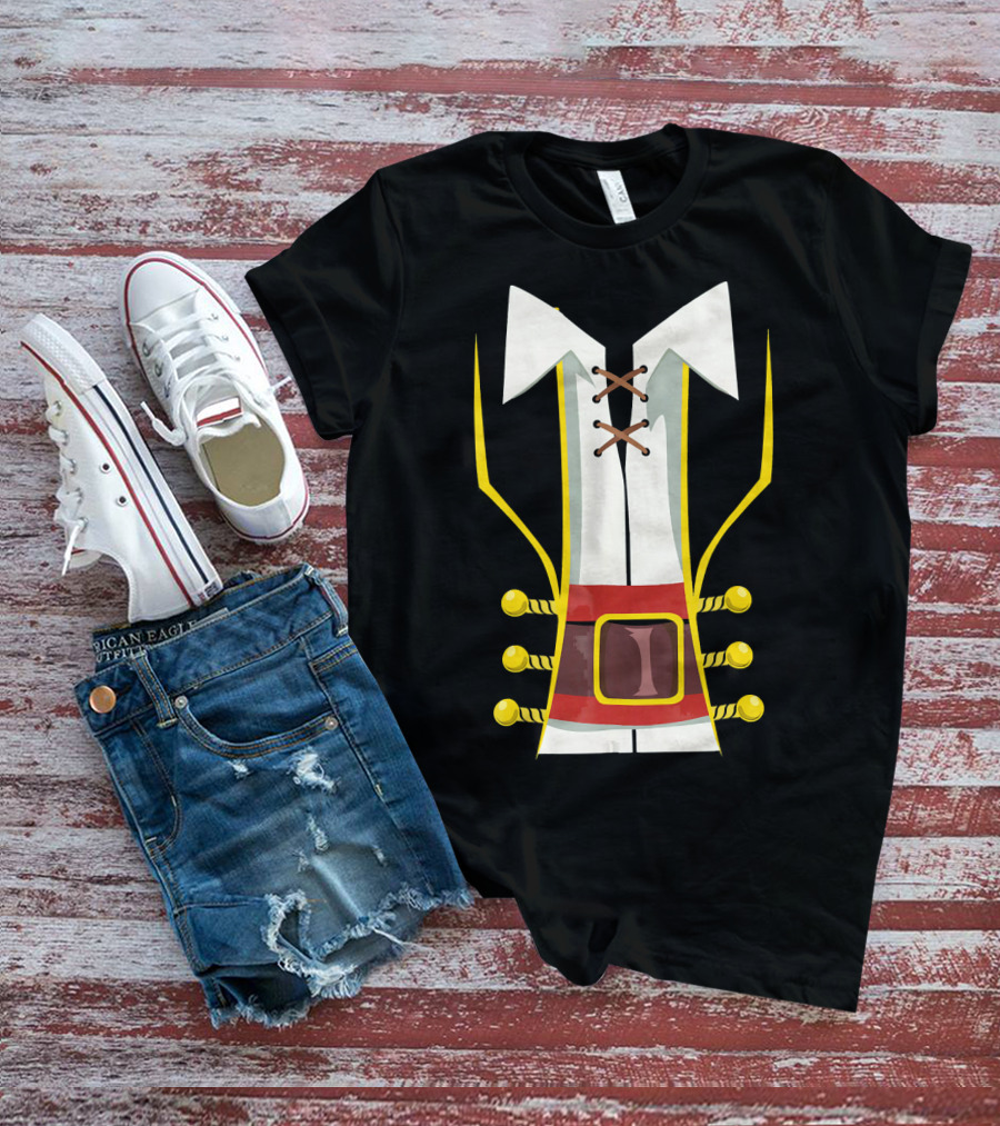Pirate Buccaneer Halloween Costume Corset Vest Buckle T-Shirt