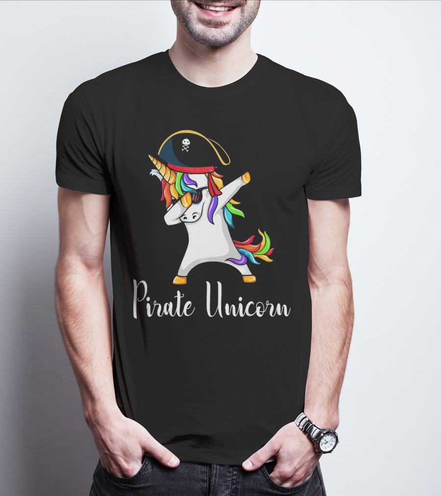 Pirate Unicorn Dabbing Funny Pirat T-Shirt