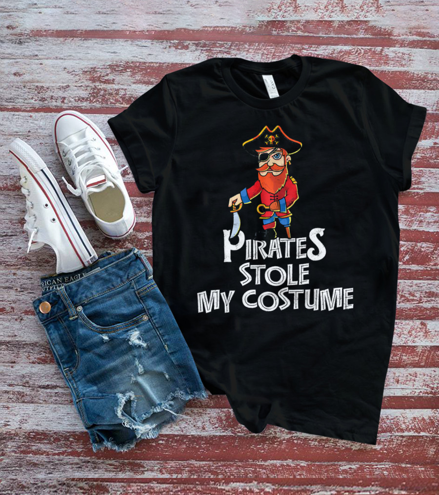 Pirates Stole My Costume Pirate With Red Beard T-Shirt