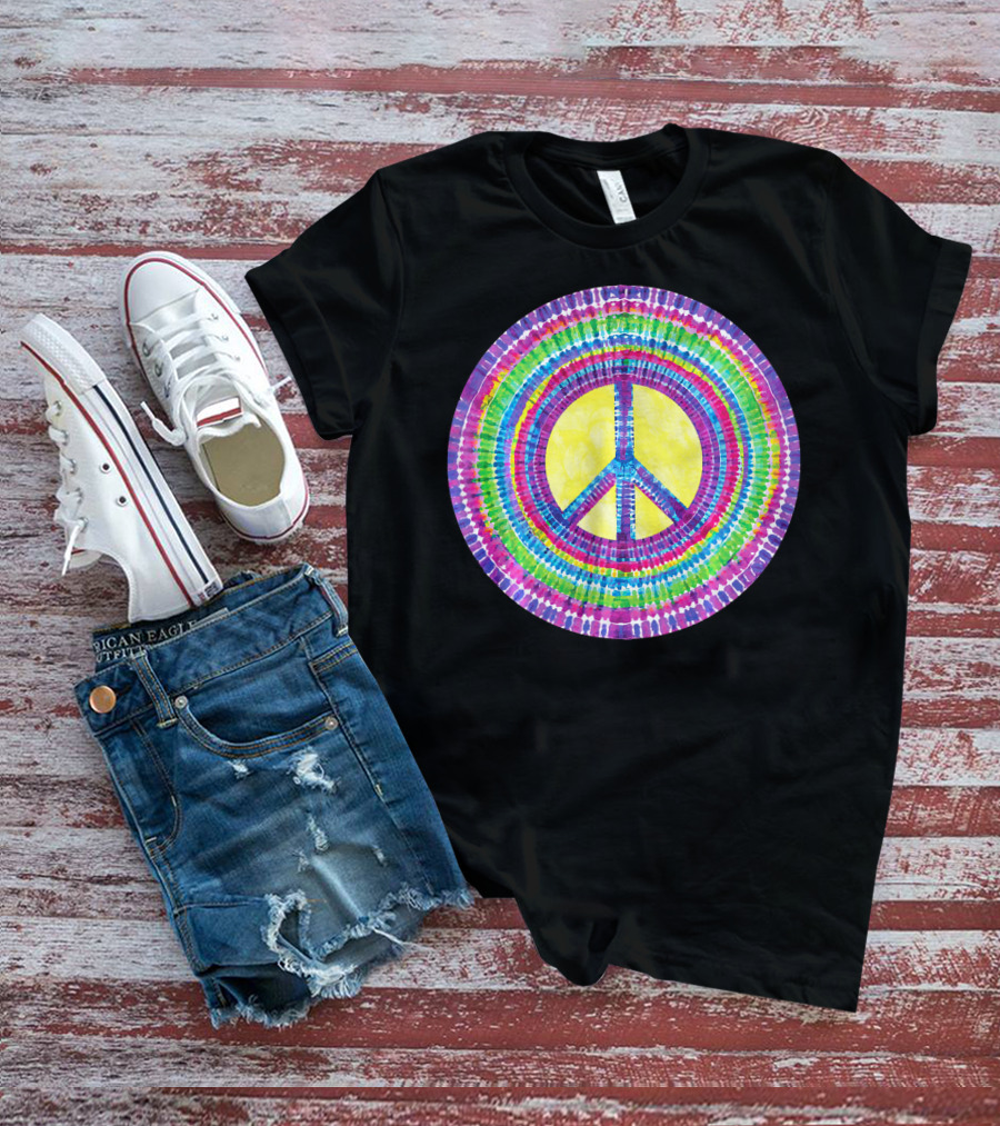 Tie Dye Peace Sign Tye Die Cool Psychedelic Rainbow T-Shirt