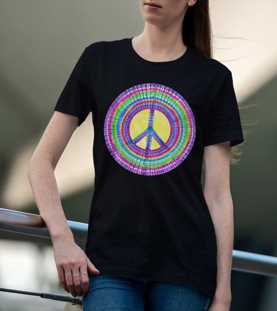 Tie Dye Peace Sign Tye Die Cool Psychedelic Rainbow T-Shirt