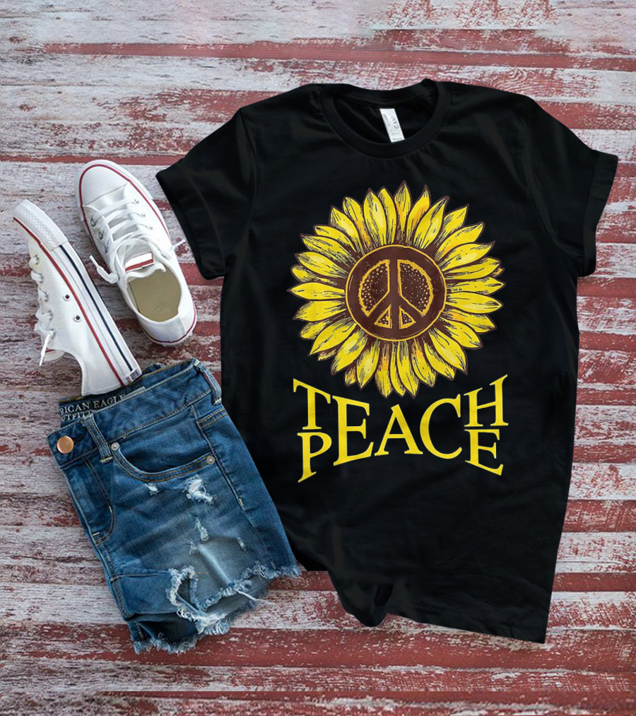 Teach Peace Sunflower Peace T-Shirt