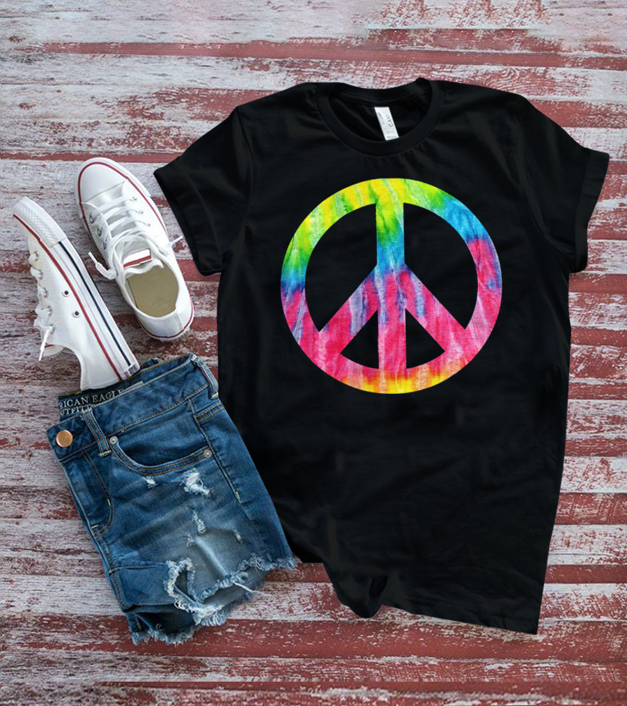 Tie Dye Peace Sign Hippie 60s 70s Halloween Costume T-Shirt