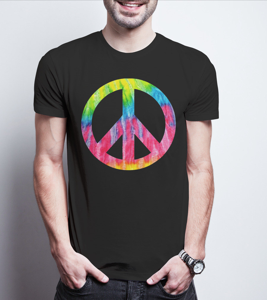 Tie Dye Peace Sign Hippie 60s 70s Halloween Costume T-Shirt
