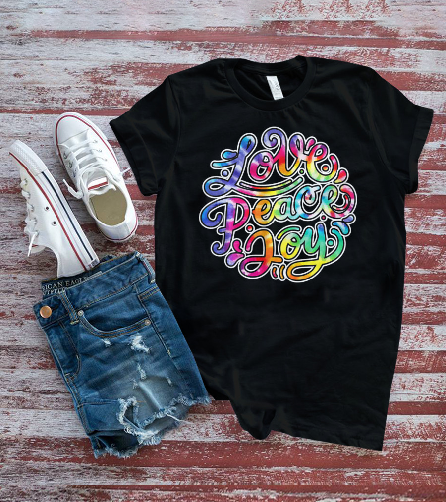 Love Peace Joy Cute Tie Dye T-Shirt