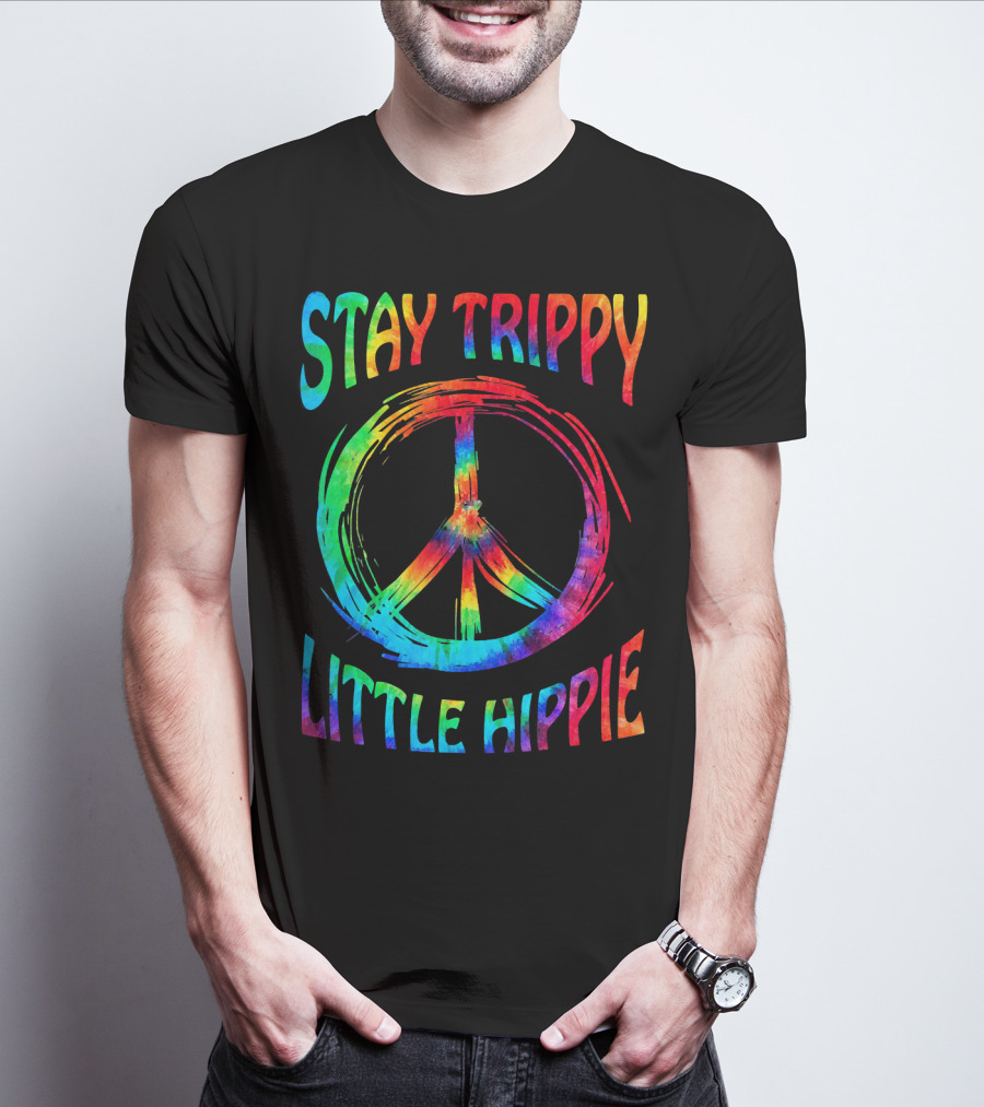 Stay Trippy Little Hippie Vintage Retro Peace T-Shirt