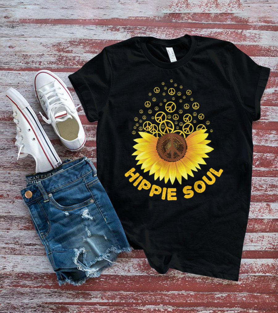 Hippie Soul Sunflower Peace Signs T-Shirt