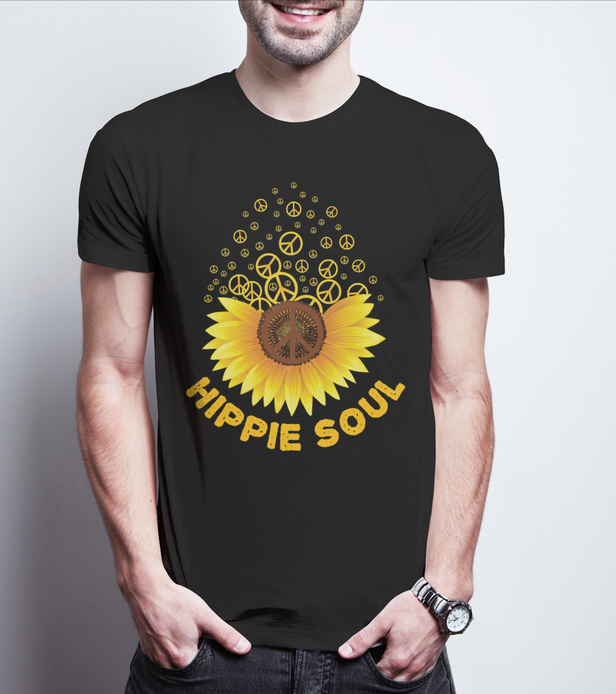 Hippie Soul Sunflower Peace Signs T-Shirt