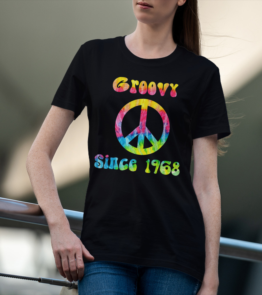 Groovy Peace Sign Tie-Dye Vibes Since 1968 T-Shirt
