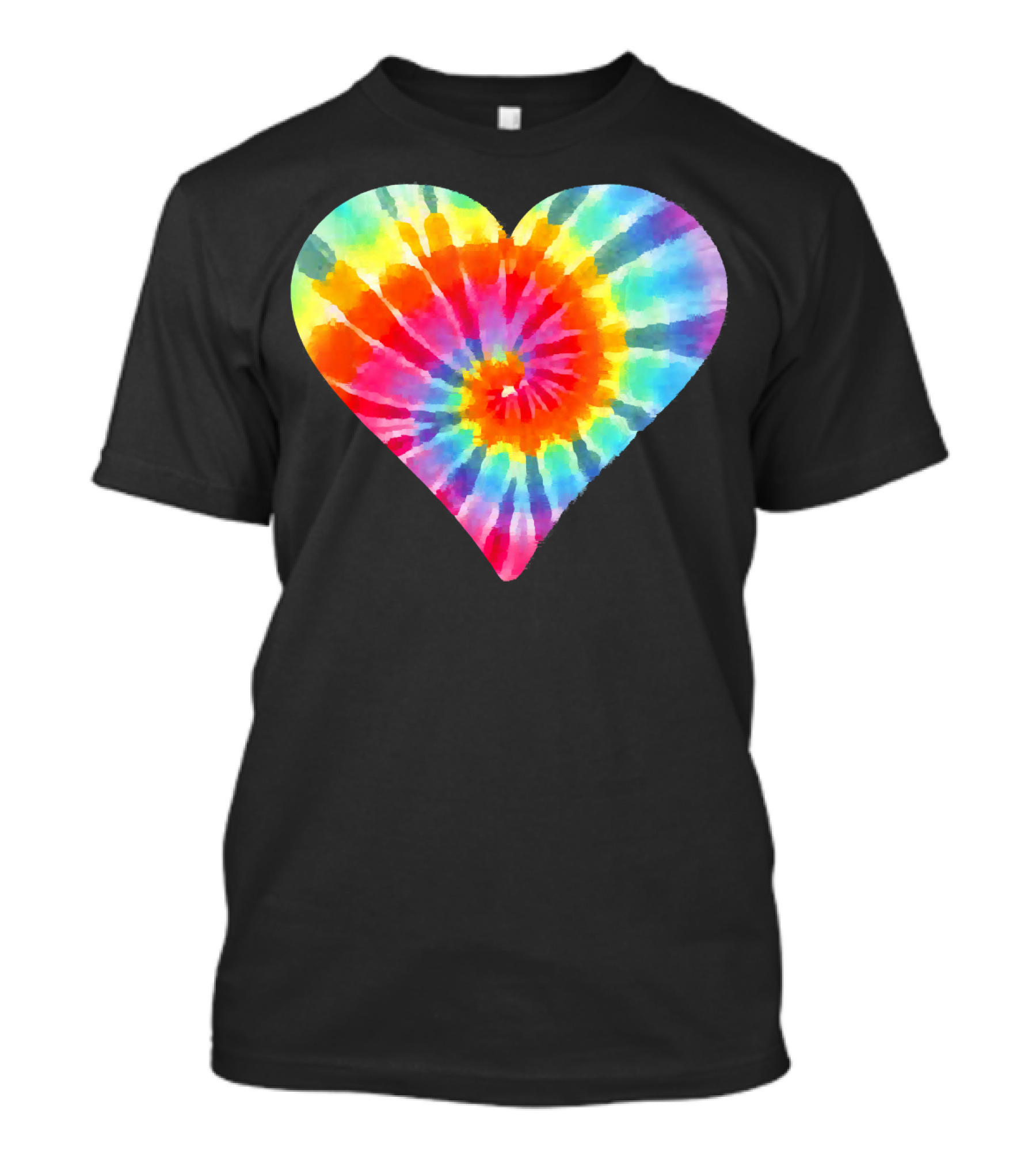 Tie Dye Hippie Heart Peace Spiral Rainbow Heart T-Shirt