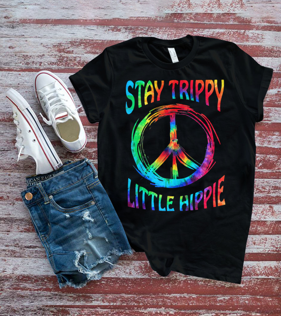 Stay Trippy Little Hippie Peace Day Rainbow Peace T-Shirt
