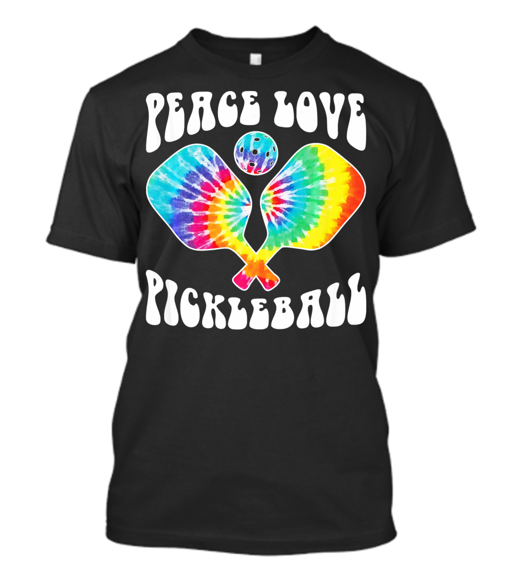 Peace Love Pickleball Vintage Tie Dye Paddles T-Shirt