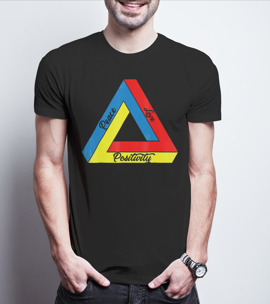 Peace Love Positivity Logic Penrose Triangle T-Shirt